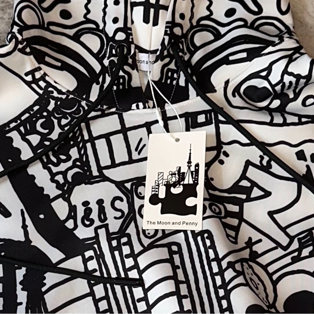 Black and White Graphic Dress